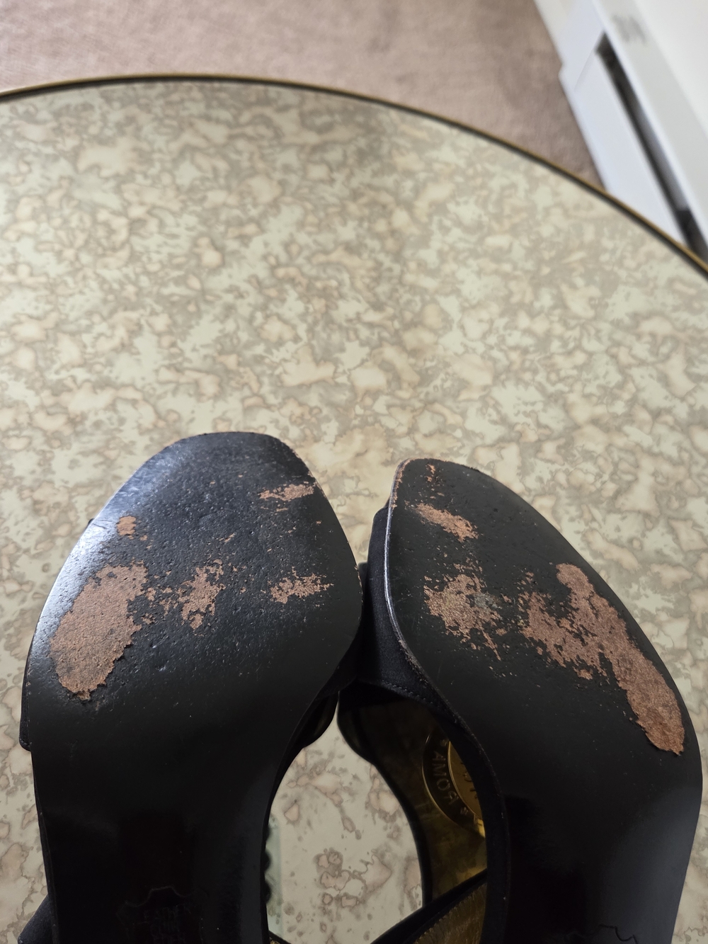 Fendi Black Crepe Sandals with Gold Accent Size 10 - Picture 7 of 10